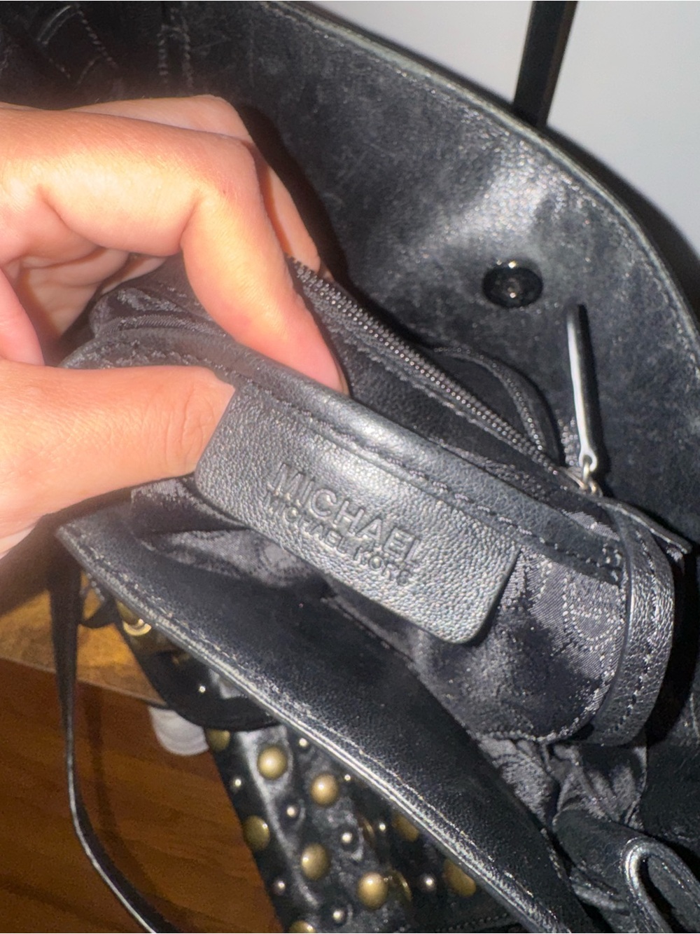 Michael Kors Hamilton Studded Satchel/Tote - Picture 7 of 8